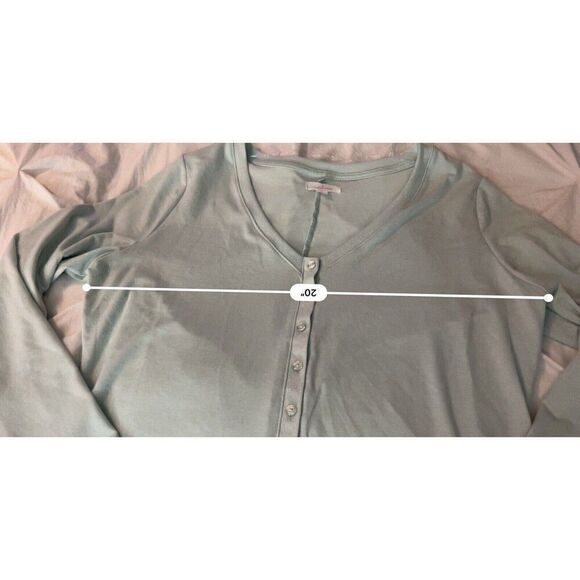 Colsie Glitter Romper Short Pajama Long Sleeve Mint Green Women’s L Metallic EUC - Picture 5 of 16